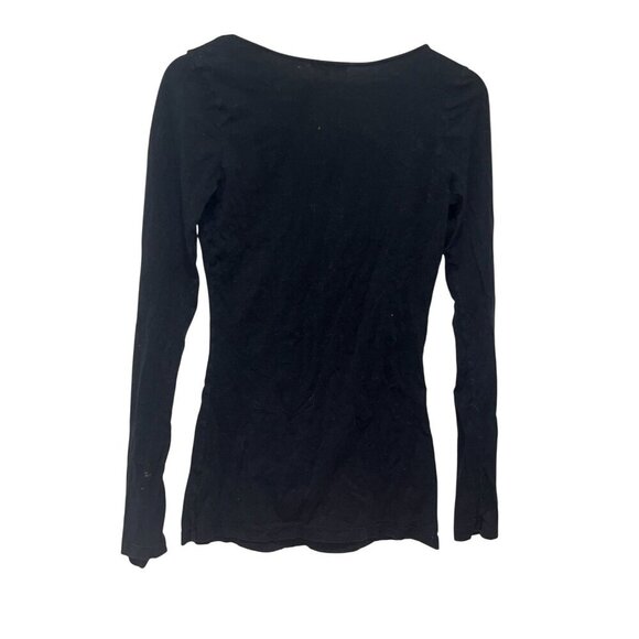 James Perse Black Long Sleeve  Deer Neck  Shirt Causal Top  Women's Size 3 (m/L) - Picture 3 of 10